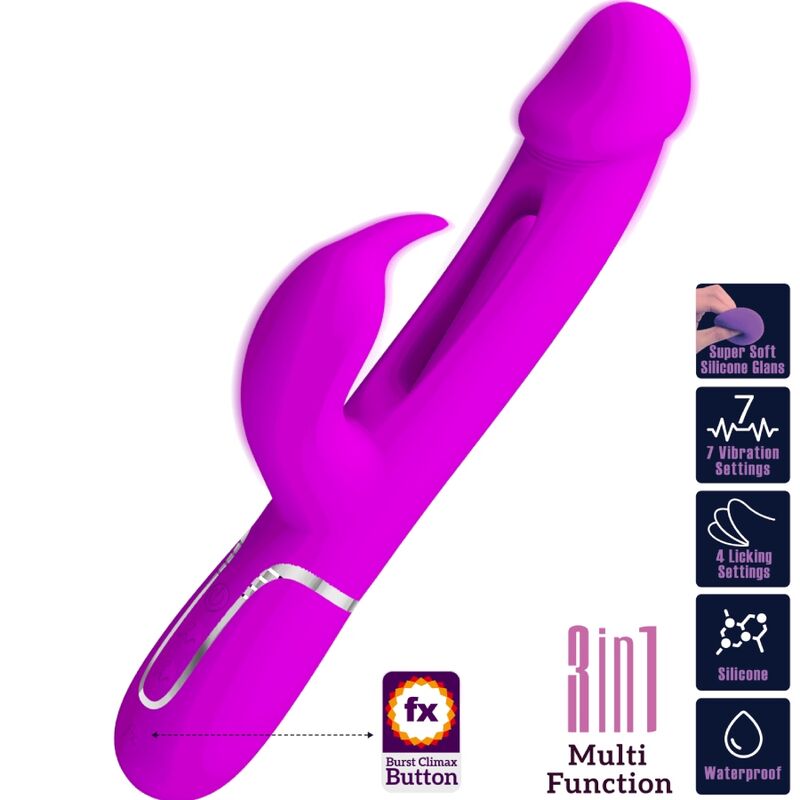 Pretty Love - Dejon Rabbit Vibrator 3-in-1 Multifunctional Fuchsia