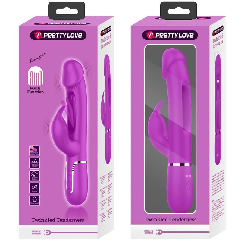 Pretty Love - Dejon Rabbit Vibrator 3-in-1 Multifunctional Fuchsia