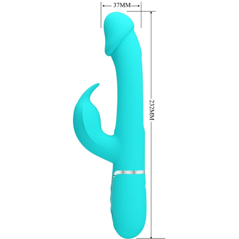 Pretty Love - Dejon Rabbit Vibrator 3-in-1 Multifunctional Aqua Green
