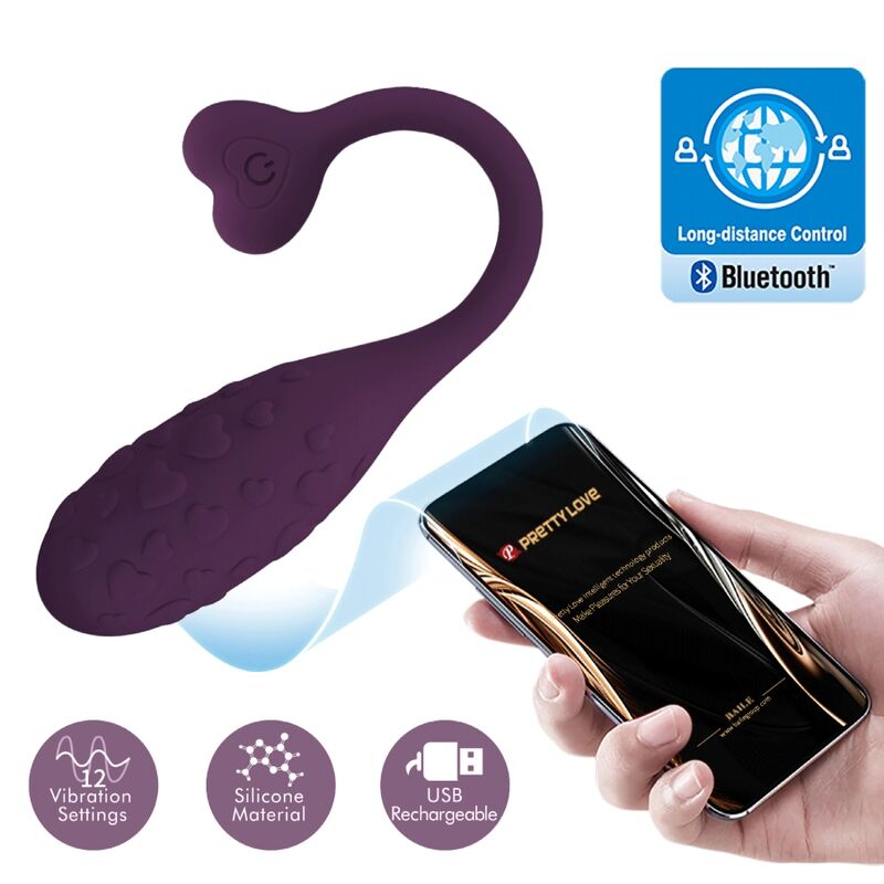 Pretty Love - Fisherman App-Controlled Vibrating Egg Purple
