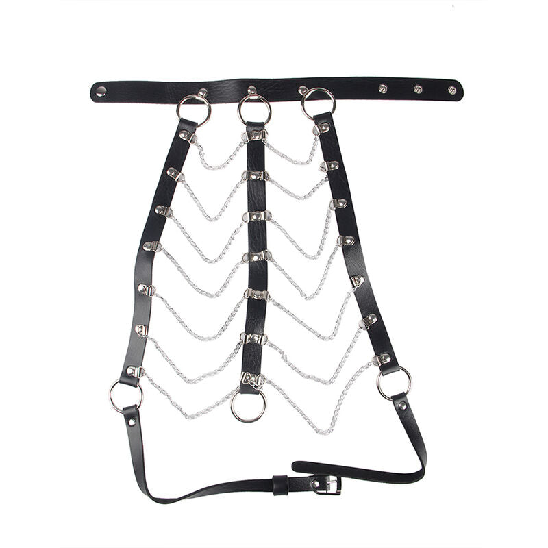Subblime - Leather Chain Chest Harness Black One Size