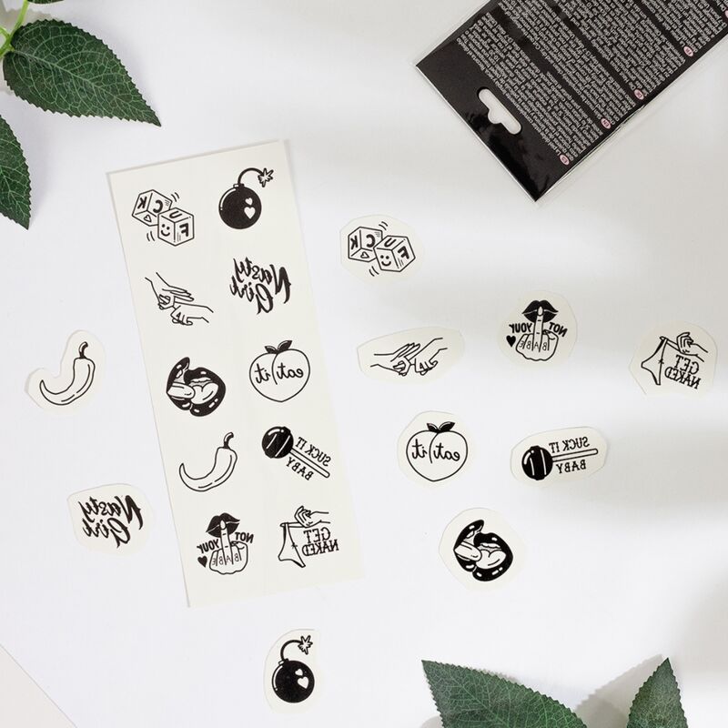 Secret Play - Set Mit 10 Temporren Tattoos Aus Der Spicy Collection