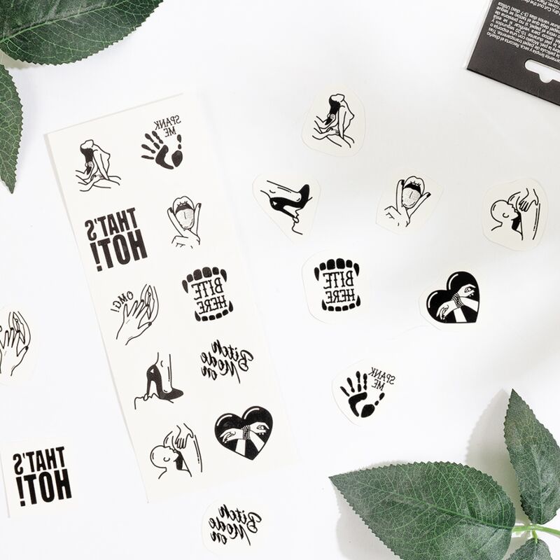 Secret Play - Set Mit 10 Temporren Tattoos Der Kinky Collection