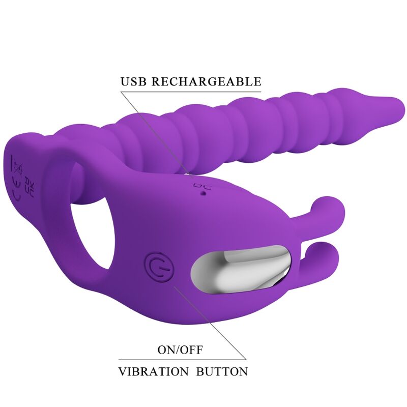 PRETTY LOVE - BlaxLACKNEY PENISRINGE MIT VIBRATOR-PLUG