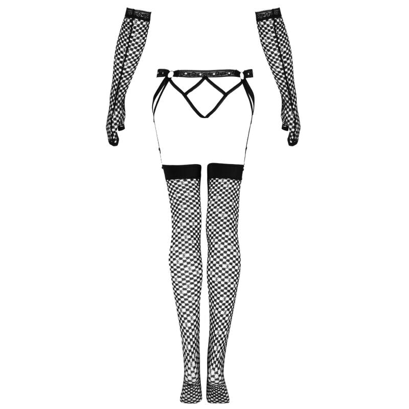 Livco Corsetti Fashion - Nemalia Set Strumpfhalter + Strãœmpfe + Handschuhe Schwarz