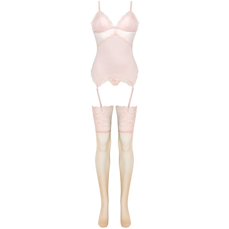 Livco Corsetti Fashion - Persinne Peach Set Korset + Hã–Schen + Strãœmpfe