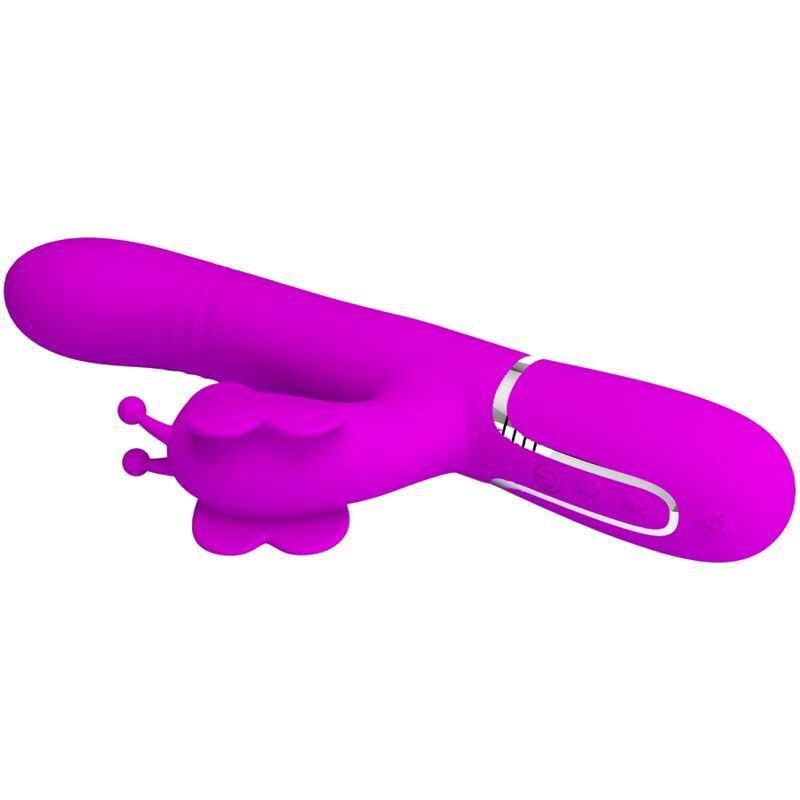 Pretty Love - Multifunktions-Kaninchenvibrator 4 In 1 Schmetterling Fuchsia