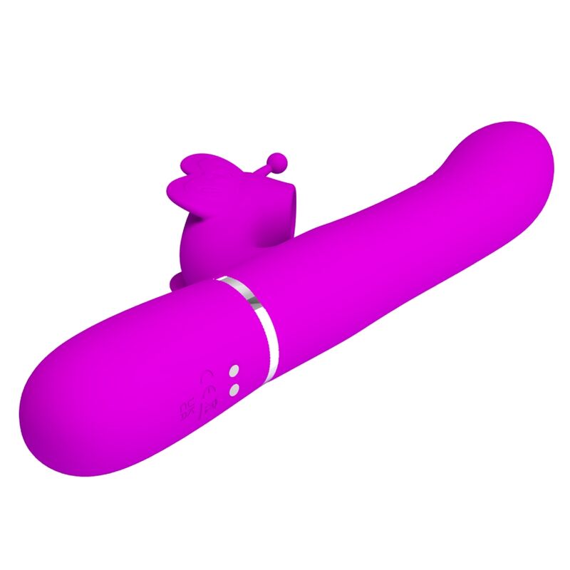 Pretty Love - Multifunktions-Kaninchenvibrator 4 In 1 Schmetterling Fuchsia