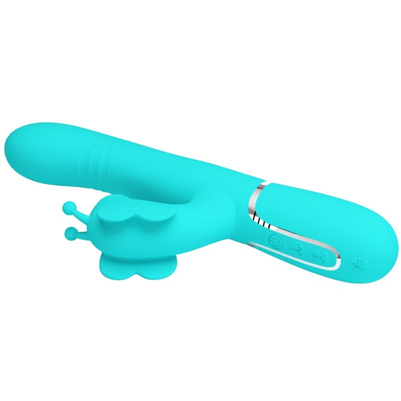 Pretty Love - Multifunktions-Kaninchenvibrator 4 In 1 Schmetterling Aquagrãœn
