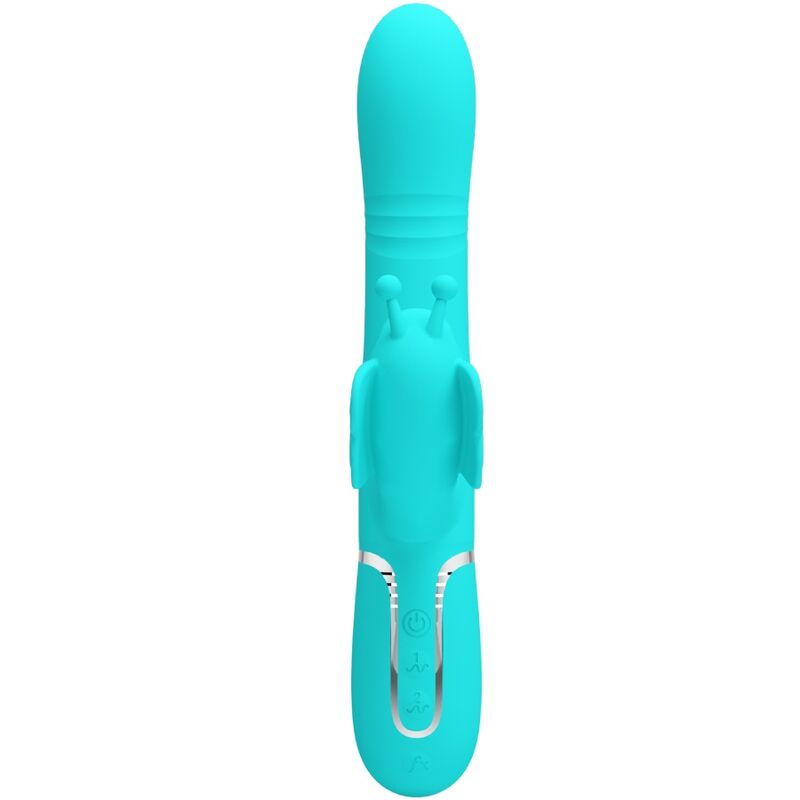 Pretty Love - Multifunktions-Kaninchenvibrator 4 In 1 Schmetterling Aquagrãœn