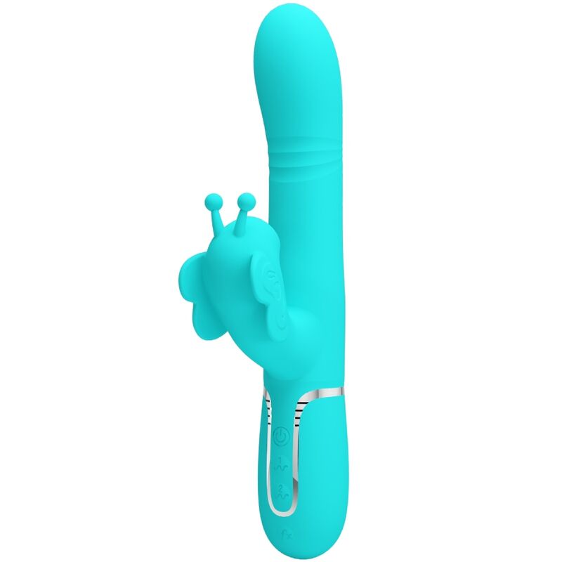 Pretty Love - Multifunktions-Kaninchenvibrator 4 In 1 Schmetterling Aquagrãœn