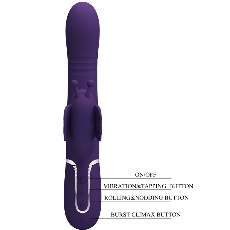 Pretty Love - Multifunktions-Kaninchenvibrator 4 In 1 Schmetterling Lila
