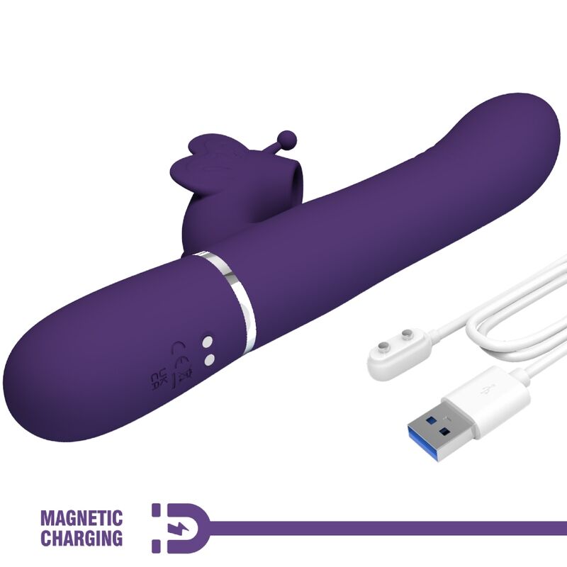 Pretty Love - Multifunktions-Kaninchenvibrator 4 In 1 Schmetterling Lila