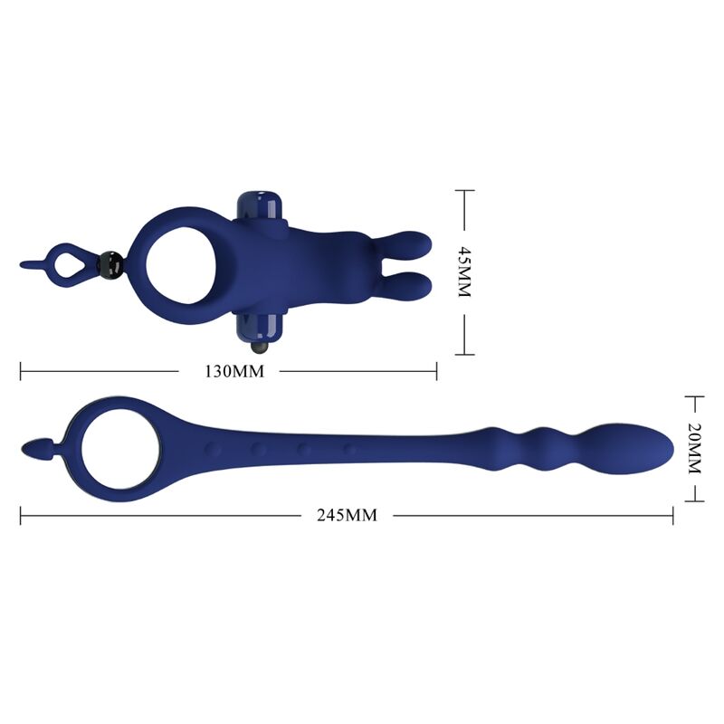 Pretty Love - Ayad Rabbit Vibratorring Mit Stecker Blau