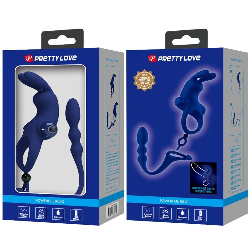 Pretty Love - Ayad Rabbit Vibratorring Mit Stecker Blau