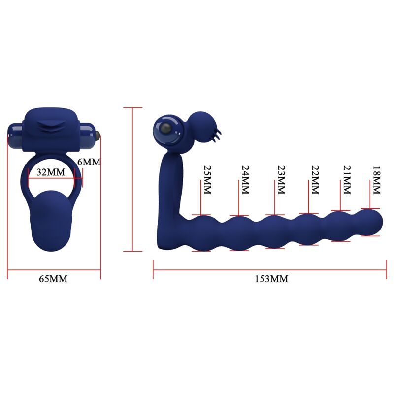 Pretty Love - Ajmal Vibrationsring Mit Stecker Blau