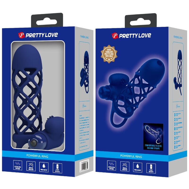 Pretty Love - Giann Vibratorring Mit Silikonhãœlle Blau