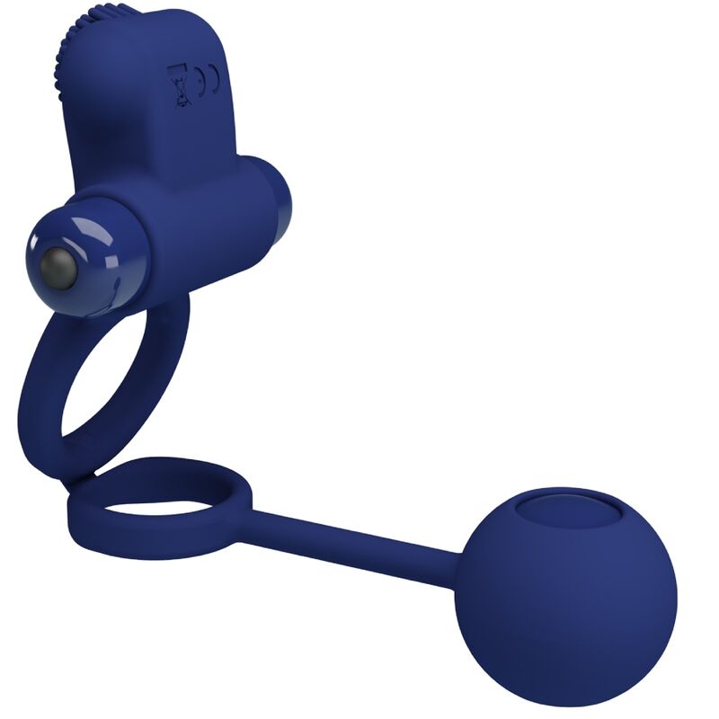 Pretty Love - Remington Dual Vibrating Ring with Plug Blue