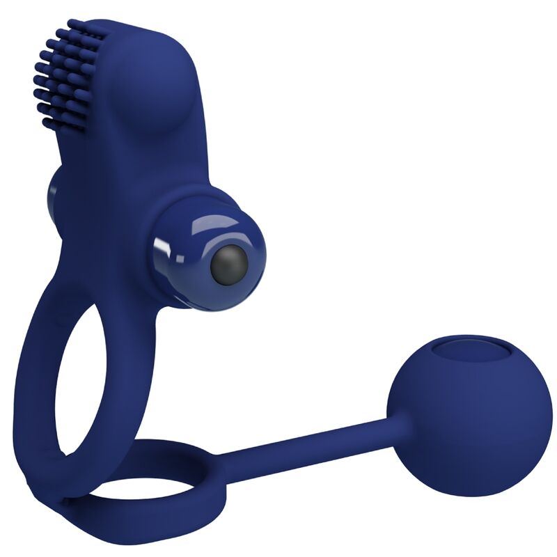 Pretty Love - Remington Dual Vibrating Ring with Plug Blue