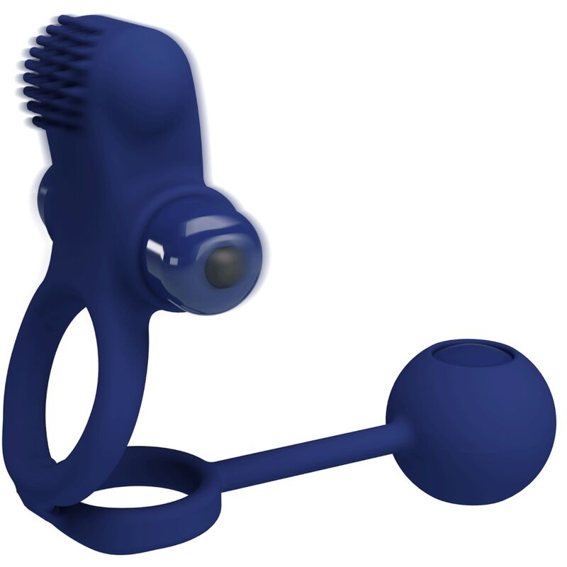 Pretty Love - Remington Dual Vibrating Ring with Plug Blue