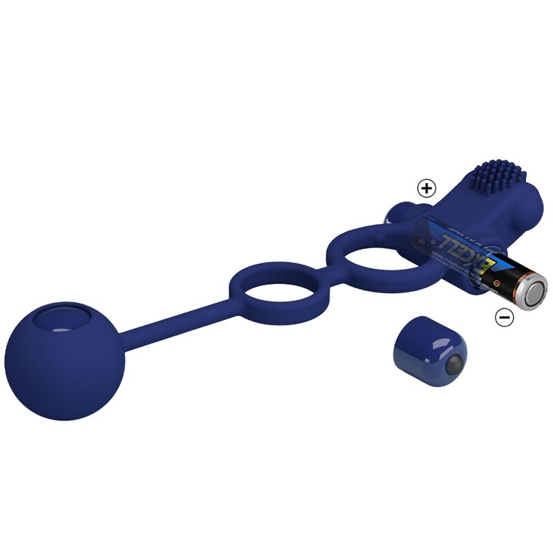 Pretty Love - Remington Dual Vibrating Ring with Plug Blue