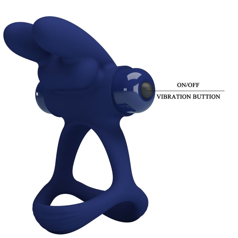 Pretty Love - Francisco Doppelter Vibrationsring Kaninchen Blau