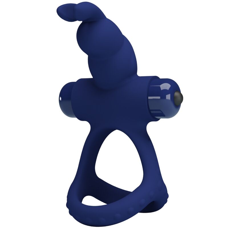 Pretty Love - Luchito Doppelvibrierender Ring Kaninchen Blau