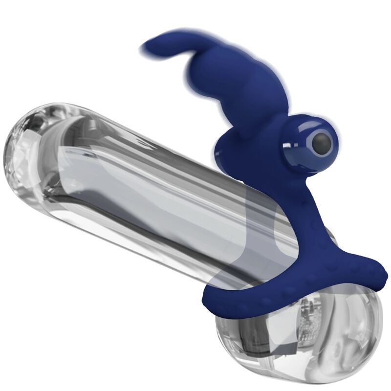 Pretty Love - Luchito Doppelvibrierender Ring Kaninchen Blau