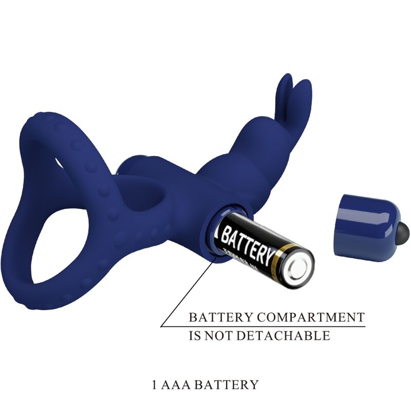 Pretty Love - Luchito Doppelvibrierender Ring Kaninchen Blau