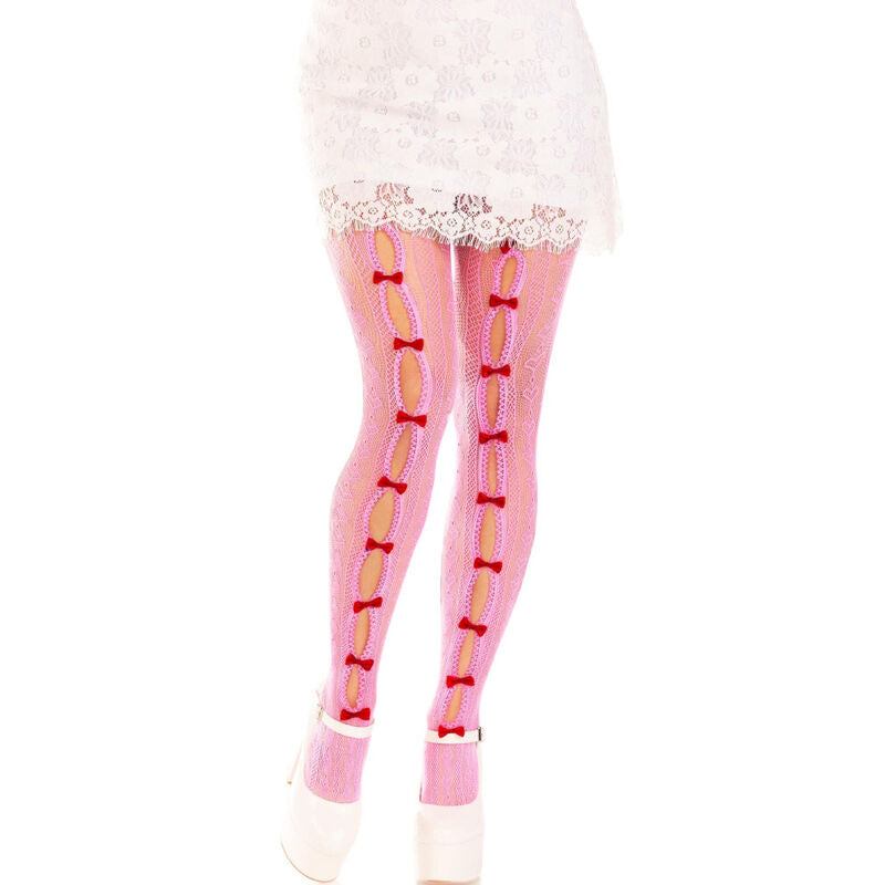 Leg Avenue - Strãœmpfe Mit ÖFfnungen Herz & Schleifen Rosa