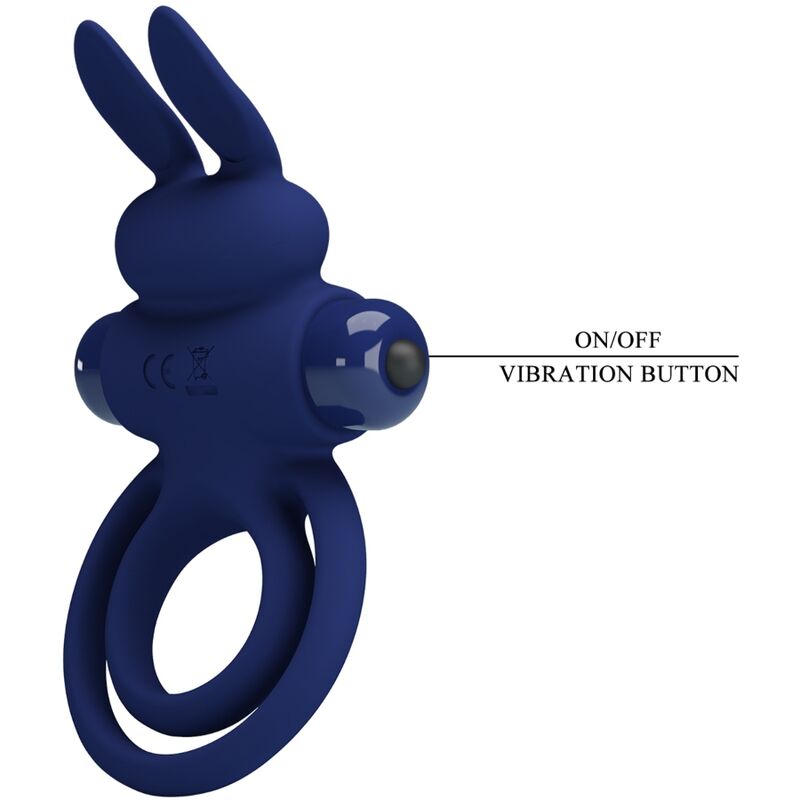 Pretty Love - Darey Doppelter Vibrationsring Kaninchen Blau