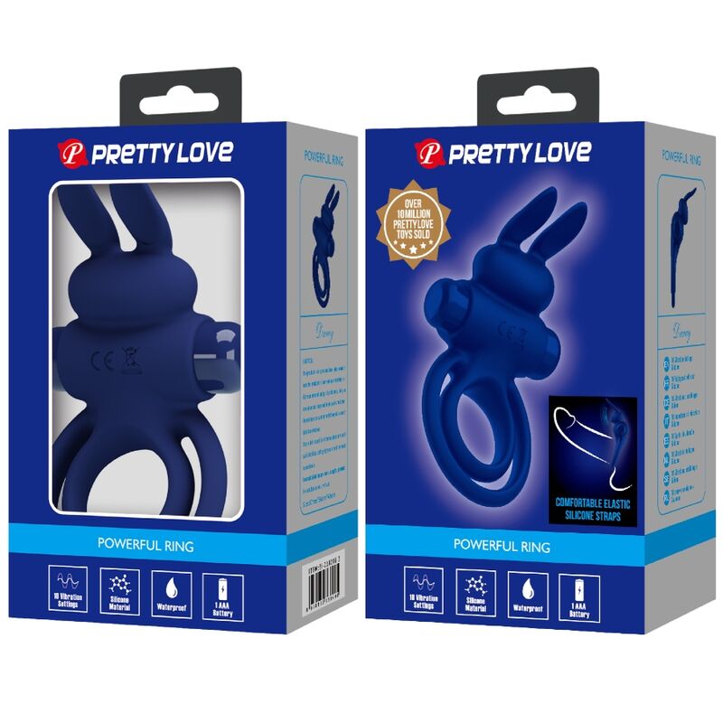 Pretty Love - Darey Dual Vibrating Rabbit Ring Blue