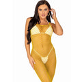 Leg Avenue - Langes Netzkleid Gelb Eine Grã–Sse
