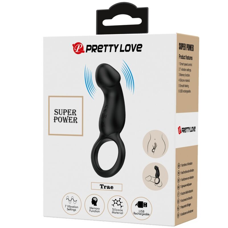 Pretty Love - Trae Vibrationsring Mit Schwarzem Stimulator