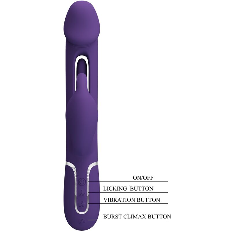 Pretty Love - Kampas Rabbit 3 In 1 Multifunktionsvibrator Mit Zunge Violett