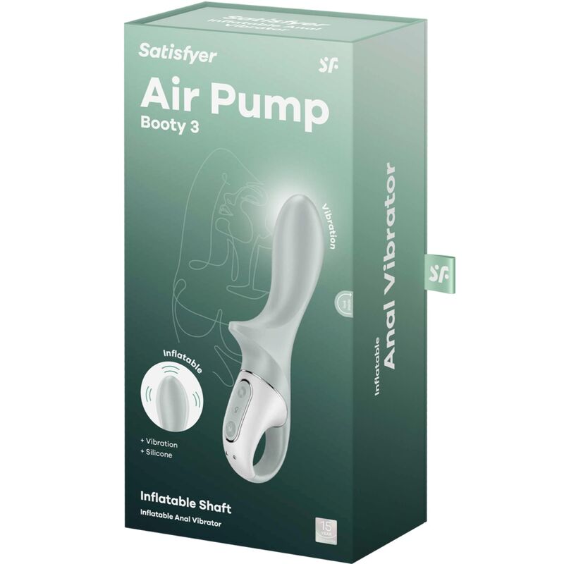 Satisfyer - Air Pump Booty 3 Aufblasbarer Analvibrator Graugrãœn