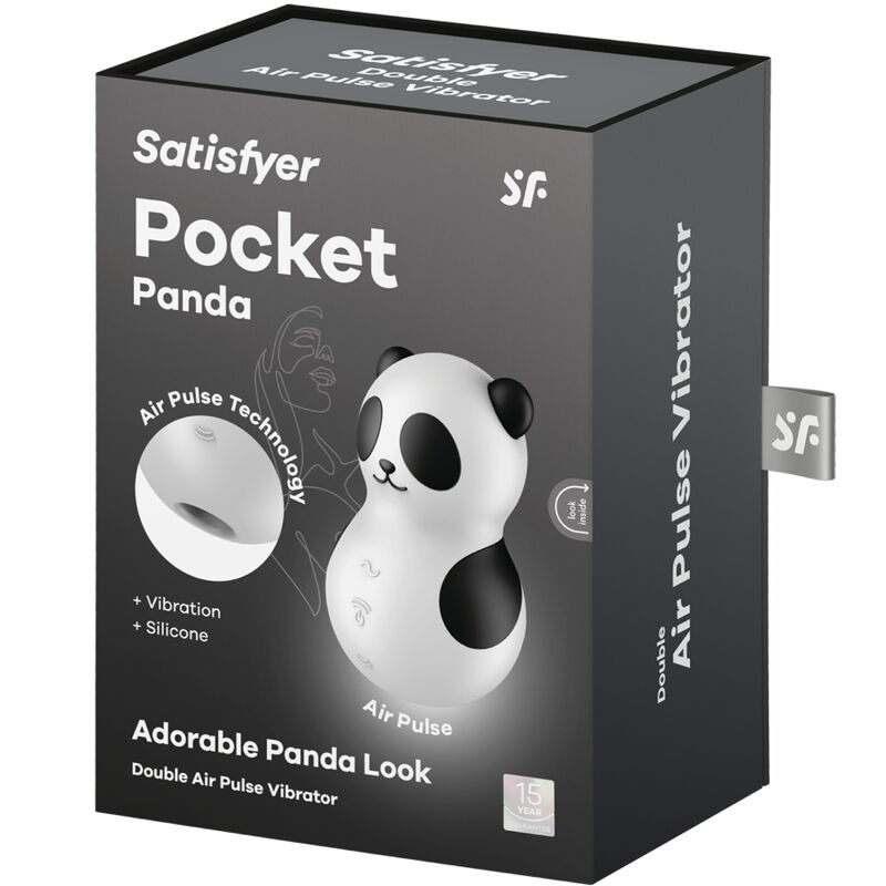 Satisfyer - Pocket Panda Stimulator & Vibrator Schwarz Weiss