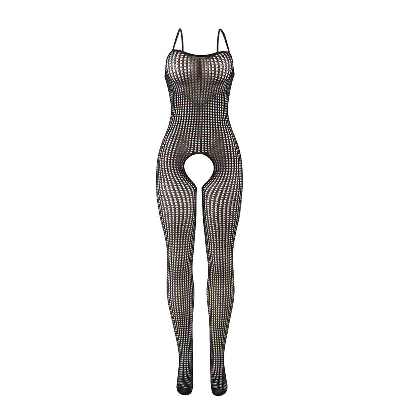 Subblime - 951726 Schwarzer Elastischer Netz-Bodystocking Mit Schrittfreiem Unterteil Eine Grã–Sse