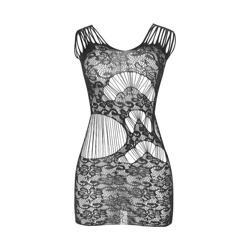 Subblime - 951771 Langer Kleid Mit Offenem Rãœcken Mit Netz Schwarz Eine Grã–Sse