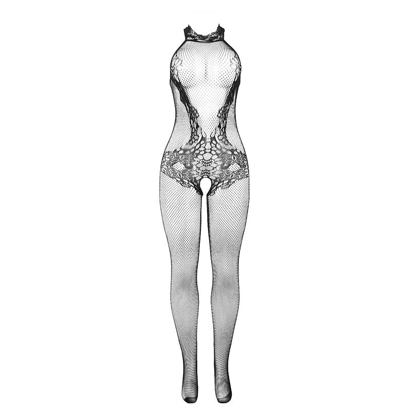 Subblime - 951801 Bodystocking Aus Netz Und Spitze Mit Oberem Ausschnitt Schwarz Eine Grã–Sse