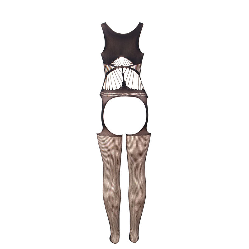 Subblime - 951900 Netz-Bodystocking Ohne Schritt Mit Cups Und Offenen Schultern Schwarz Eine Grã–Sse