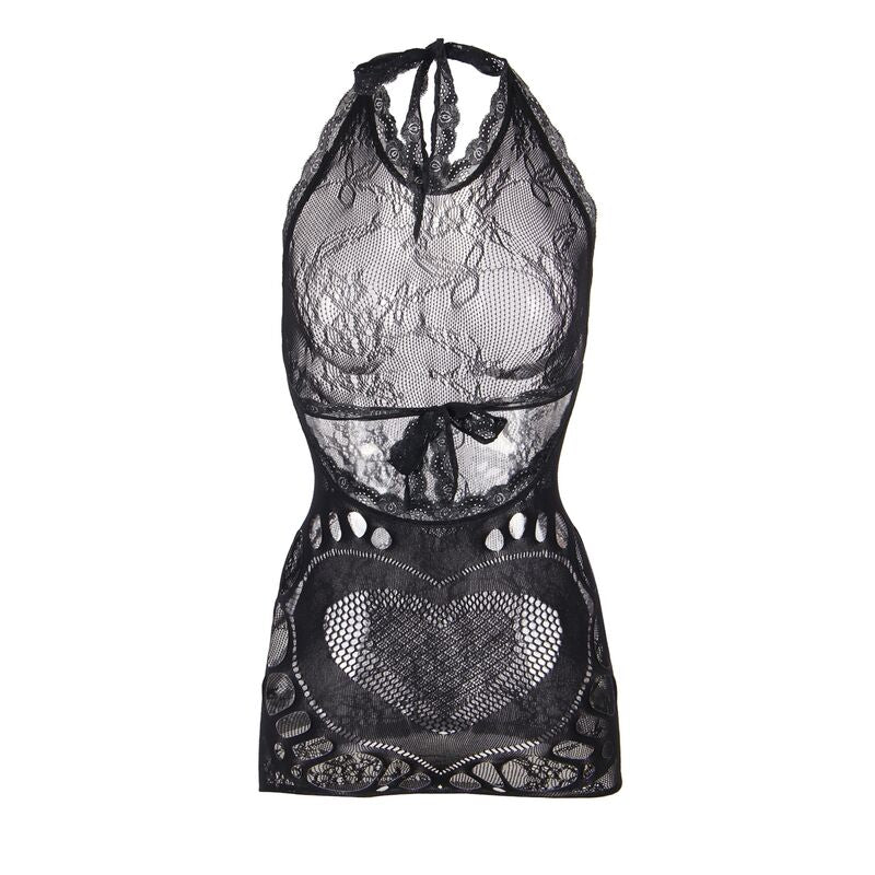 Subblime - 952075 Kurzes Netzkleid Mit Rãœcken Und Herzdetail Schwarz Eine Grã–Sse