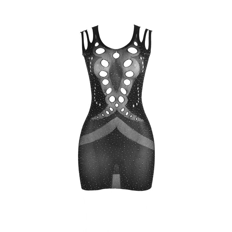 Subblime - 952198 Netz-Kleid Mit Brillanten Diamanten Schwarz Eine Grã–Sse