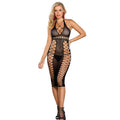 Subblime - 952310 Langes Schwarzes Netz-Kleid Eine Größe