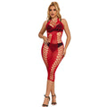 Subblime - 952327 Langes Rotes Netz-Kleid Eine Grã–Sse
