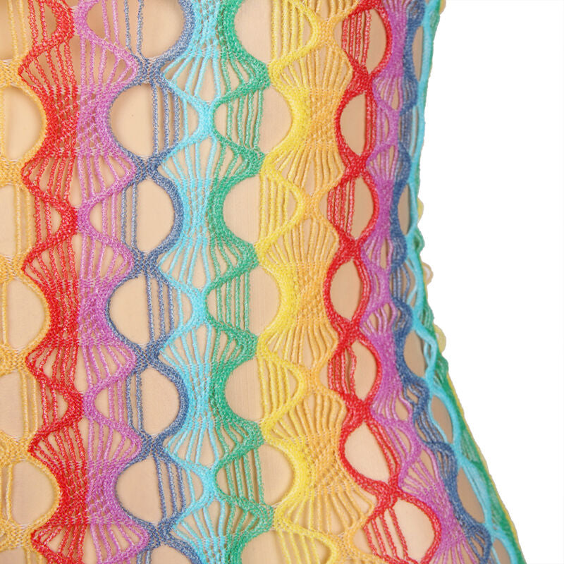 Subblime - 952365 Rainbow Netz-Kleid Mit Freien Schultern Eine Grã–Sse