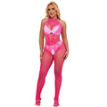 Subblime - 952389 Bodystocking Mit Schnittfreiem Netz Und Spitze Mit Hohem Hals Eine Grã–Sse