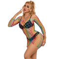 Subblime - 952426 Regenbogen-Kleid Mit Langen Rmeln Und Netz Eine Grã–Sse
