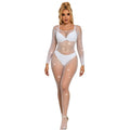 Subblime - 952396 Netz-Bodystocking Mit Diamanten Langarm Weiss Eine Grã–Sse
