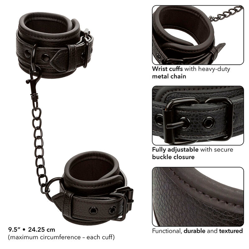 Calexotics - Nocturnal Leder Handgelenk Manschetten Verstellbar Schwarz